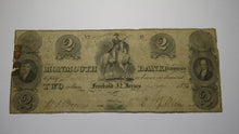 Load image into Gallery viewer, $2 1825 Freehold New Jersey Obsolete Currency Bank Note Bill Monmouth Bank!