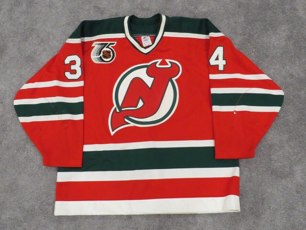 1991-92 Jim Dowd New Jersey Devils NHL Debut Game Used Worn Hockey Jersey! Brown