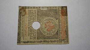 $5 1780 Massachusetts Bay MA Colonial Currency Bank Note Bill! May 5, 1780 RARE!