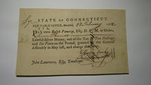 Load image into Gallery viewer, 1782 Connecticut Pay Table Office Colonial Currency Note Bill! Wadsworth Mosley