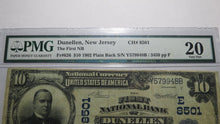 Load image into Gallery viewer, $10 1902 Dunellen New Jersey NJ National Currency Bank Note Bill #8501 VF20 PMG!