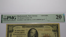 Load image into Gallery viewer, $10 1929 Hackensack New Jersey NJ National Currency Bank Note Bill #13364 VF20