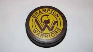 Vintage Brampton Warriors Game Used OHA Official Viceroy Hockey Puck Ontario!
