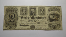 Load image into Gallery viewer, $2 1837 Manchester Michigan MI Obsolete Currency Bank Note Bill! Bank of MC!