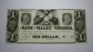 $1 18__ Winchester Virginia Obsolete Currency Bank Note Bill Bank of the Valley