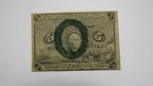 1863 $.05 Second Issue Fractional Currency Obsolete Bank Note Bill 2nd Very Fine
