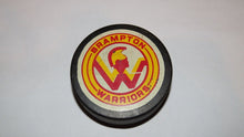 Load image into Gallery viewer, Vintage Brampton Warriors Game Used OHA Official Viceroy Hockey Puck Ontario