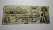 Load image into Gallery viewer, $5 1853 Boston Massachusetts MA Obsolete Currency Bank Note Bill Cochituate Bank