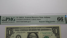 Load image into Gallery viewer, $1 2003 Repeater Serial Number Federal Reserve Currency Bank Note Bill PMG UNC66
