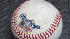 2020 Austin Romine Detroit Tigers Game Used Foul MLB Baseball! Zach Plesac