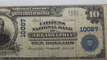Load image into Gallery viewer, $10 1902 Arkadelphia Arkansas AR National Currency Bank Note Bill #10087 PMG F15