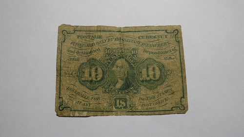 1863 $.10 First Issue Fractional Currency Obsolete Bank Note Bill! 1st Issue