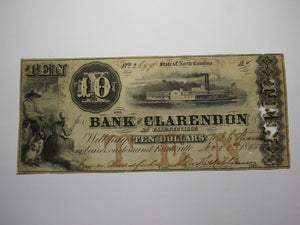 $10 1855 Fayetteville North Carolina Obsolete Currency Bank Note Bill Clarendon!