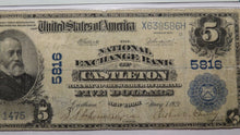 Load image into Gallery viewer, $5 1902 Castleton New York NY National Currency Bank Note Bill! Ch. #5816 PMG