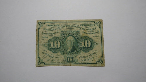 1863 $.10 First Issue Fractional Currency Obsolete Bank Note Bill! 1st Iss. VF