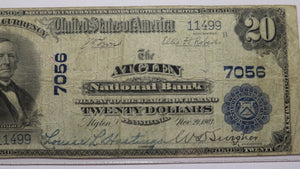 $20 1902 Atglen Pennsylvania PA National Currency Bank Note Bill #7056 F15 PCGS