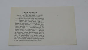 Chuck Bednarik Philadelphia Eagles Football Signed Post Card! Rare
