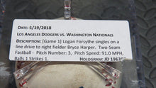 Load image into Gallery viewer, 2018 Logan Forsythe Los Angeles Dodgers Game Used Single MLB Baseball! 1B Hit!
