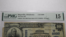 Load image into Gallery viewer, $10 1902 Maysville Oklahoma OK National Currency Bank Note Bill Ch #8999 F15 PMG