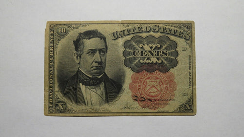 1874 $.10 Fifth Issue Fractional Currency Obsolete Bank Note Bill FINE Condition