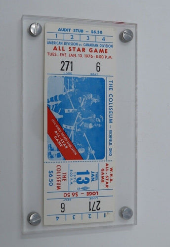 1976 WHA All-Star Game Hockey Full Ticket Stub The Coliseum Richfield Ohio NHL