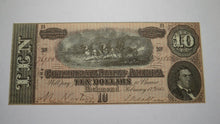 Load image into Gallery viewer, $10 1864 Richmond Virginia VA Confederate Currency Bank Note Bill RARE T68 AU!
