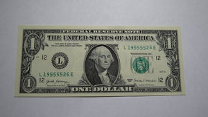 $1 2017 Fancy Serial Number Federal Reserve Bank Note Bill Crisp Uncirculated 95