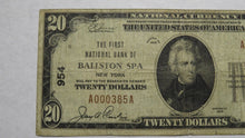 Load image into Gallery viewer, $20 1929 Ballston Spa New York NY National Currency Bank Note Bill Ch #954 Fine!