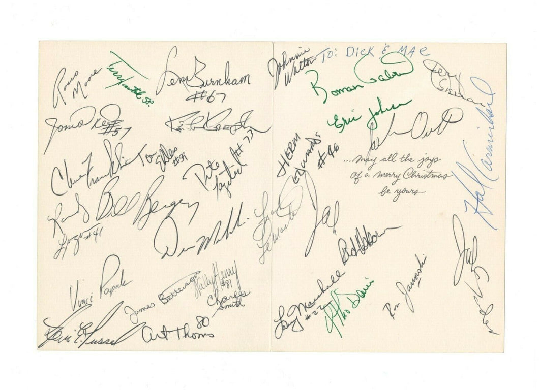 1977 Philadelphia Eagles Football Team Signed Christmas Card! Jaworski, Papale