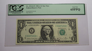 $1 1981-A Federal Reserve Star Note Currency Bank Note Bill Gem New 65PPQ PCGS