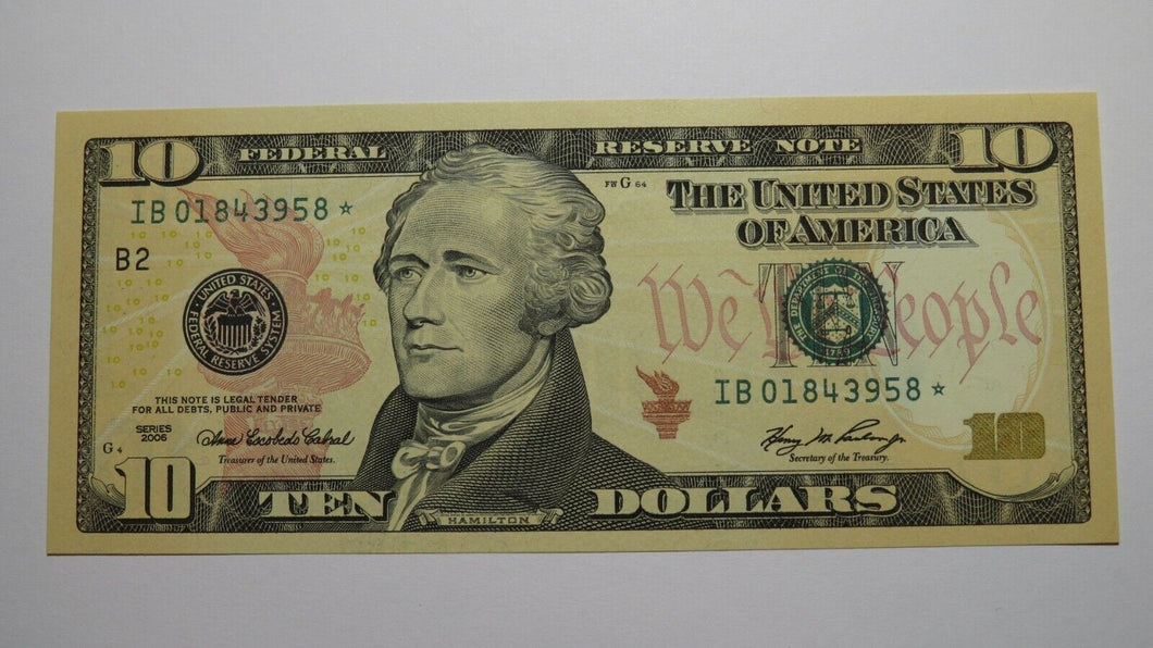 $10 2006 Federal Reserve Bank Star Note Bill Currency Crisp Uncirculated++
