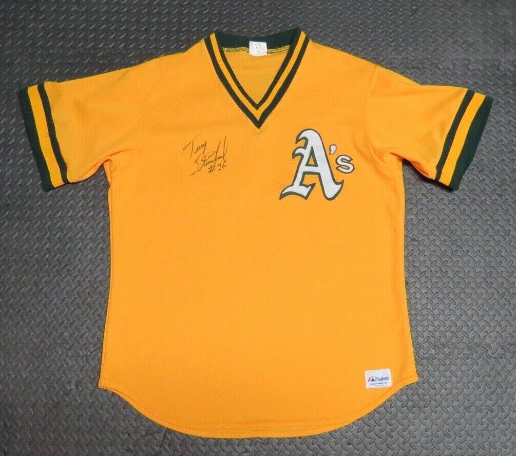 1980's Terry Steinbach Oakland A's Game Used Worn BP Baseball Jersey! Signed MLB
