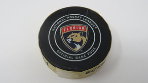 2017-18 Evgenii Dadonov Florida Panthers Game Used Goal Scored NHL Puck -Barkov