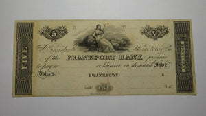 $5 18__ Frankfort Kentucky KY Obsolete Currency Bank Note Remainder Bill UNC+++