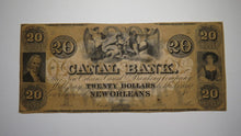 Load image into Gallery viewer, $20 18__ New Orleans Louisiana Obsolete Currency Bank Note Remainder Bill Canal!