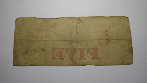 $5 1864 Boston Massachusetts MA Obsolete Currency Bank Note Bill Union Bank RARE