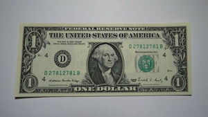 $1 1988 Repeater Serial Number Federal Reserve Currency Bank Note Bill UNC+ 2781