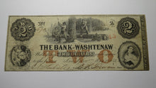 Load image into Gallery viewer, $2 1854 Ann Arbor Michigan MI Obsolete Currency Bank Note Bill Bank of Washtenaw