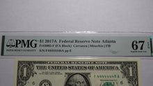 Load image into Gallery viewer, $1 2017 Near Solid Serial Number Federal Reserve Bank Note Bill UNC67 PMG 444444