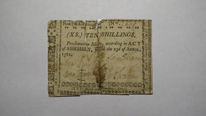 1761 Ten Shillings North Carolina NC Colonial Currency Note Bill! RARE 10s!