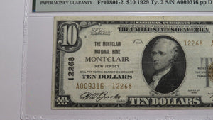 $10 1929 Montclair New Jersey NJ National Currency Bank Note Bill Ch #12268 VF20