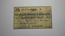 Load image into Gallery viewer, $.75 1863 Augusta Georgia GA Obsolete Currency Bank Note Bill! Augusta Insurance