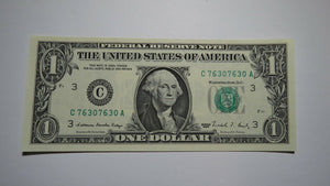 $1 1988 Repeater Serial Number Federal Reserve Currency Bank Note Bill UNC+ 7630