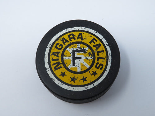 Vintage Niagara Falls Flyers Game Used OHA Official Viceroy Hockey Puck Ontario