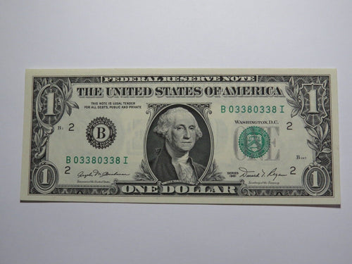 $1 1981 Repeater Serial Number Federal Reserve Currency Bank Note Bill UNC+ 0338