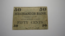 Load image into Gallery viewer, $.50 1862 Augusta Georgia GA Obsolete Currency Bank Note Bill! Mechanics Bank