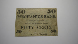 $.50 1862 Augusta Georgia GA Obsolete Currency Bank Note Bill! Mechanics Bank
