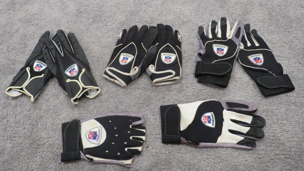 4 Pairs of New Orleans Saints Game Used Worn NFL Football Gloves! 2 Loose Gloves