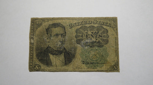1874 $.10 Fifth Issue Fractional Currency Obsolete Bank Note Bill Green Seal