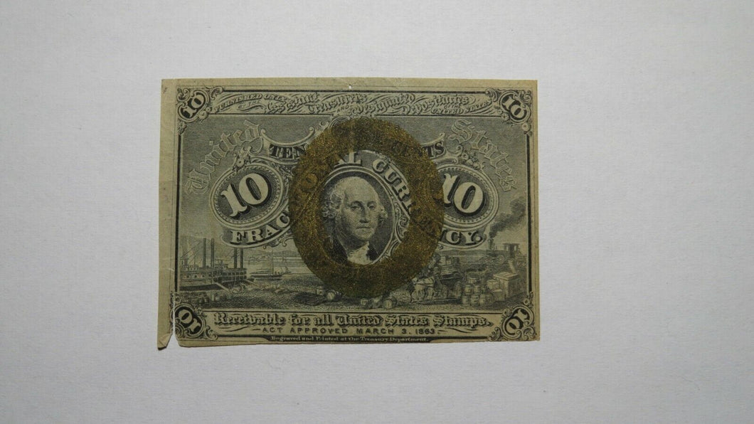 1863 $.10 Second Issue Fractional Currency Obsolete Bank Note Bill 2nd VF
